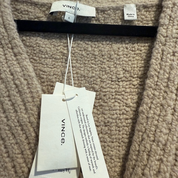 $425 VINCE Bouclé-Knit Wool-Blend Cardigan Sz L - Picture 9 of 12